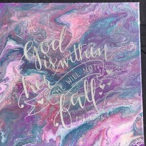 CUSTOM Inspirational Lavender, Teal, Silver 14” Square Acrylic Resin Wall Art
